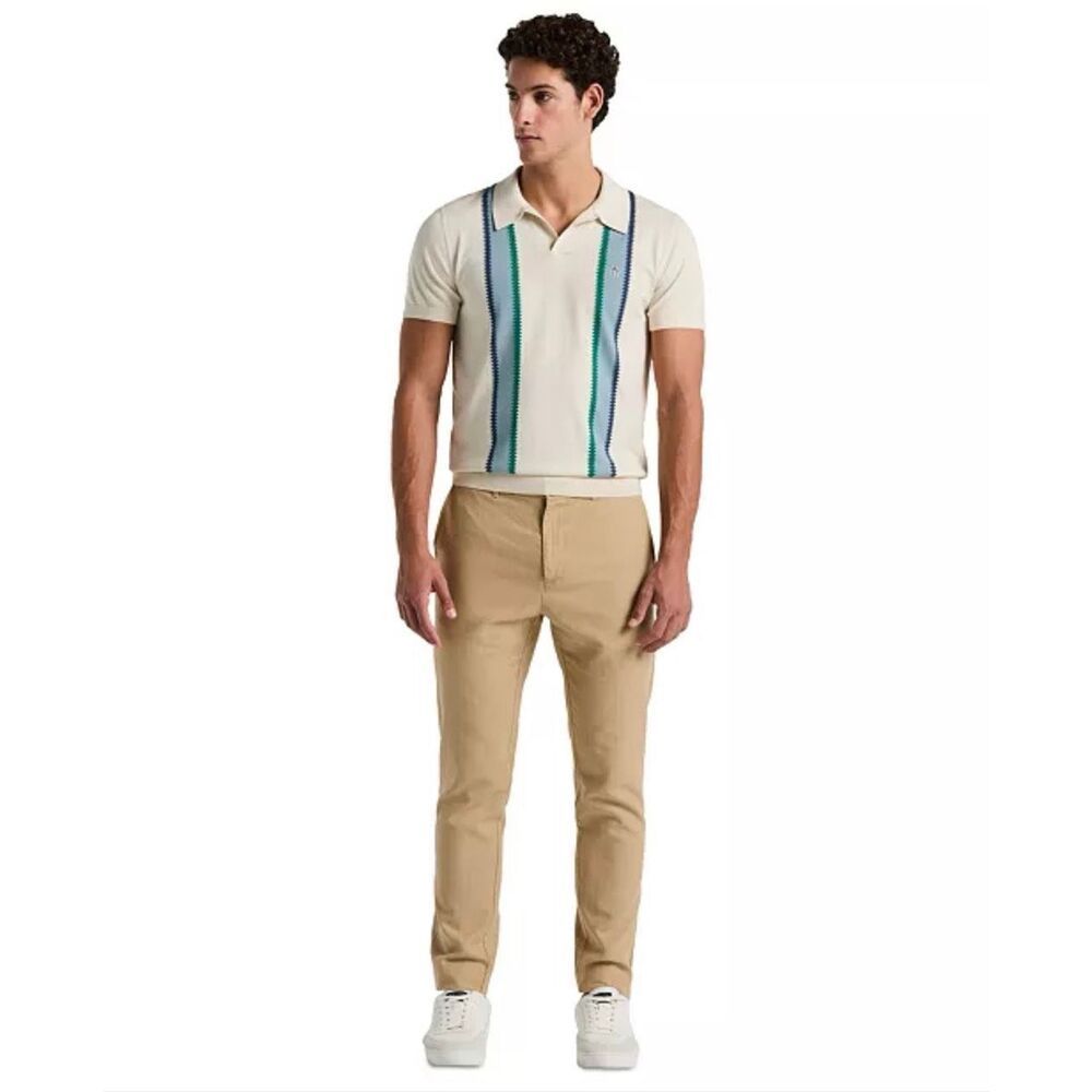 Penguin By Munsing Wear Flat-Front Linen-Blend Chino Pants Tavertine 33x32